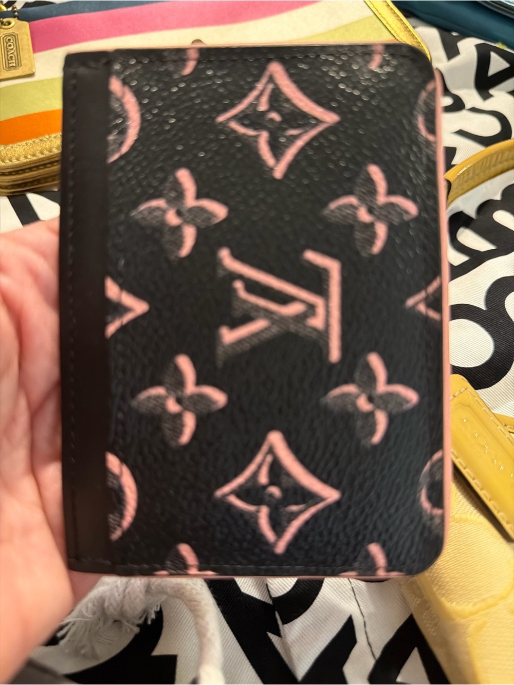 Louis Vuitton Black & Pink Monogram Card Holder